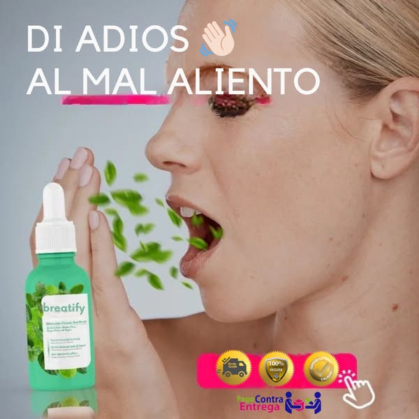 Breatify – Gotas naturales anti-mal aliento | Elimina 99 % bacterias, frescura 12 h, fórmula sin alcohol/gluten, 30 ml