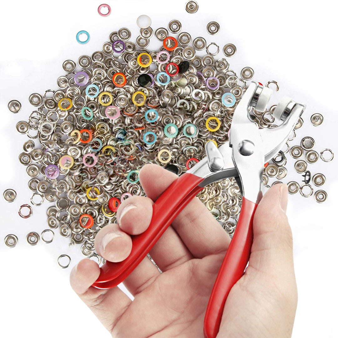 ¡Luce como un experto con cada clic! 🔩 KIT DE BROCHES DE PRESIÓN CON PINZAS Y 200 BOTONES