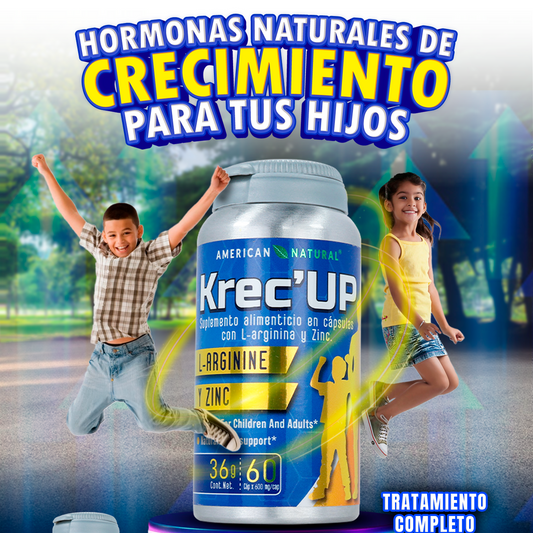 KREC’UP ORIGINAL – Suplemento Natural para Crecimiento (9-22 años) + e-Book GRATIS ~ Los 8 Secretos para Crecer