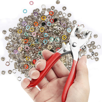 ¡Luce como un experto con cada clic! 🔩 KIT DE BROCHES DE PRESIÓN CON PINZAS Y 200 BOTONES